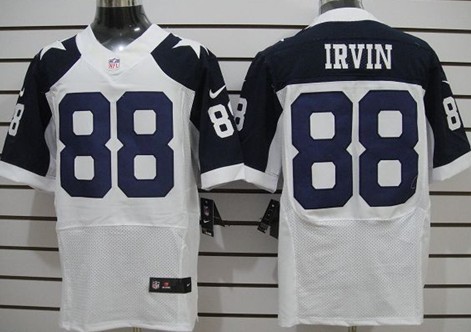 Men's Dallas Cowboys Retired Player #88 Michael Irvin White Thanksgiving Nike Elite Jersey 