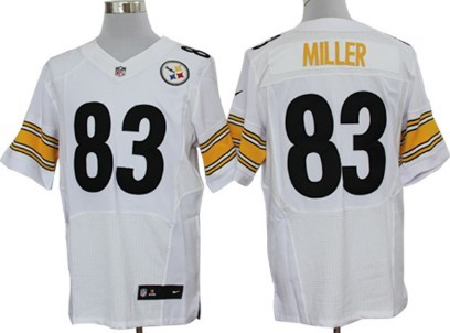Men's Pittsburgh Steelers #83 Heath Miller White Nik Elite Jersey
