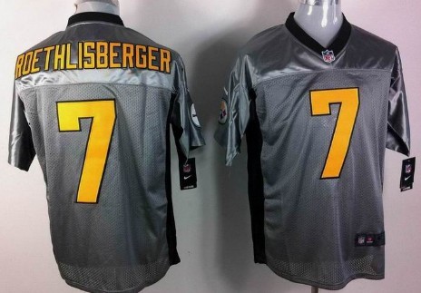 Men's Pittsburgh Steelers #7 Ben Roethlisberger Gray Nik Elite Jersey 