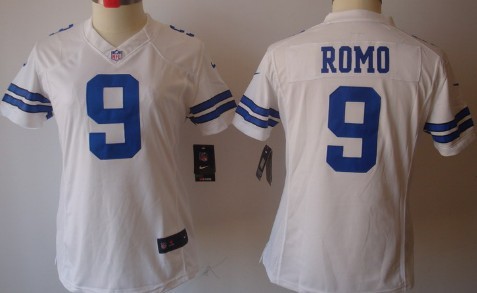 Nike Dallas Cowboys #9 Tony Romo White Limited Womens Jersey