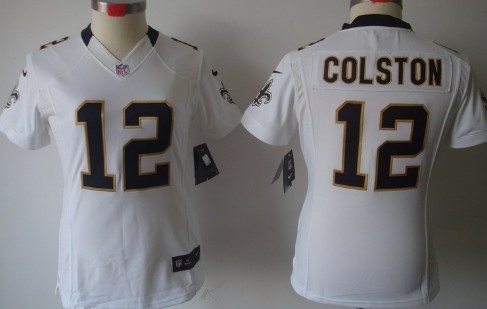 Nike New Orleans Saints #12 Marques Colston White Limited Womens Jersey