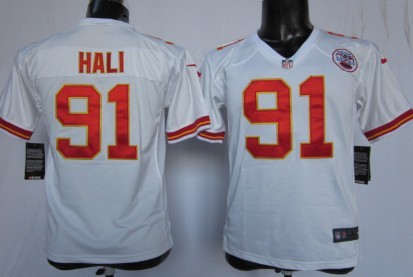 Nike Kansas City Chiefs #91 Tamba Hali White Game Kids Jersey