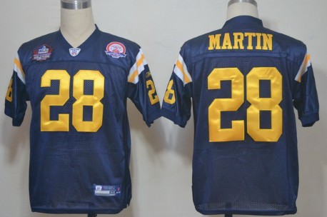 Mens New York Jets #28 Curtis Martin Navy Blue Mitchell & Ness NFL Throwback Football Jersey 