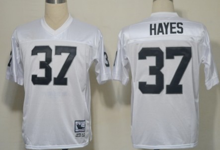 Mens Mitchell&Ness NFL Jersey Oakland Raiders #37 Lester Hayes White Throwback 