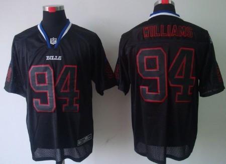 Mens Nike NFL Elite Jersey  Buffalo Bills #94 Mario Williams Lights Out Black 