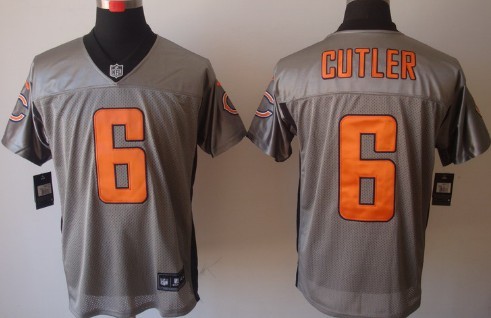 Mens Nike NFL Elite Jersey  Chicago Bears #6 Jay Cutler Gray 