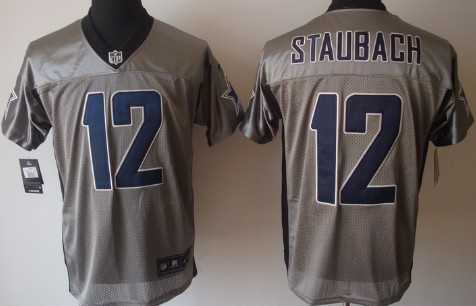 Mens Nike NFL Elite Jersey Dallas Cowboys #12 Roger Staubach Gray 