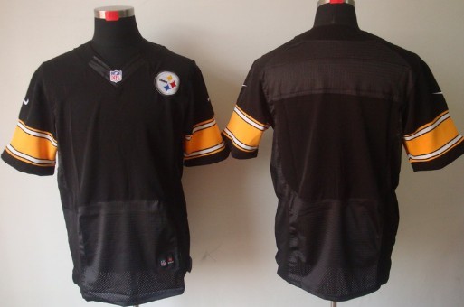 Men's Pittsburgh Steelers Blank Black Nik Elite Jersey