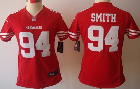 Nike San Francisco 49ers #94 Justin Smith Red Limited Womens Jersey