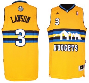 Men's Denver Nuggets #3 Ty Lawson Revolution 30 Swingman Yellow Jersey