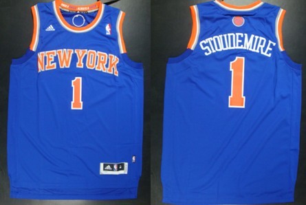 Men's New York Knicks #1 Amare Stoudemire Adidas Blue Swingman Jersey