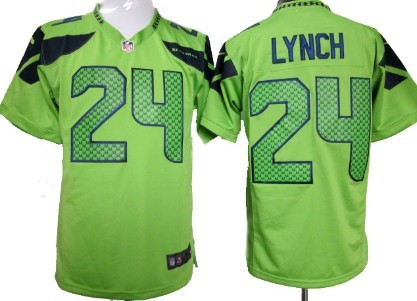 Men's Nike Elite Football Jersey  Seattle Seahawks #24 Marshawn Lynch Green