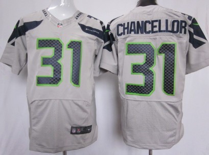 Men's Nike Elite Jersey  Seattle Seahawks #31 Kam Chancellor Silvery 