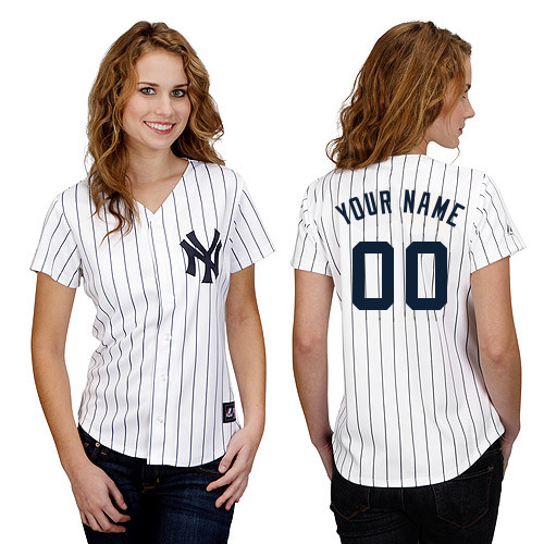 New York Yankees Women's Personalized Replica Jersey by Majestic Athletic