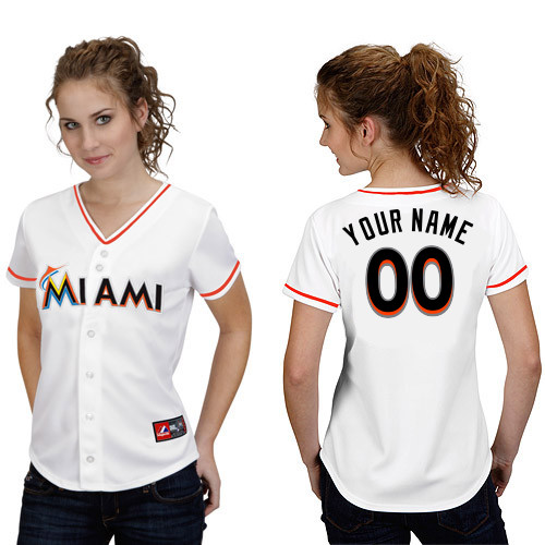 Miami Marlins Women's Personalized Replica Jersey by Majestic Athletic