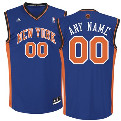Mens's adidas New York Knicks Custom Replica Basketball Jersey - Royal Blue