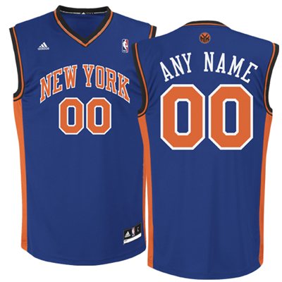 Mens's adidas New York Knicks Custom Replica Basketball Jersey - Royal Blue