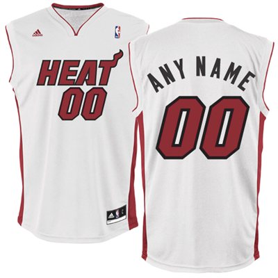 Mens's adidas Miami Heat Custom Replica Basketball Jersey - White
