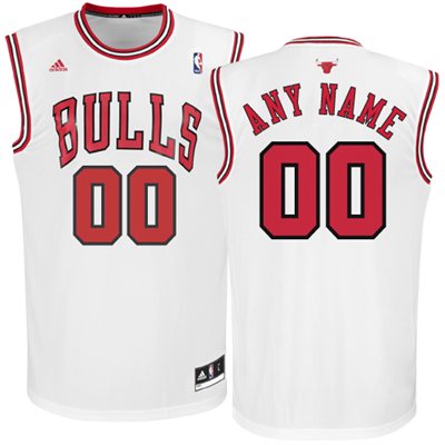Mens's adidas Chicago Bulls Custom Replica Basketball Jersey - White