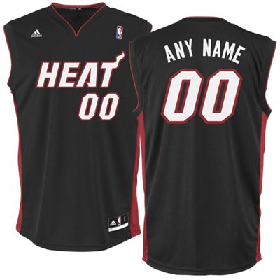 Mens's adidas Miami Heat Custom Replica Basketball Jersey - Black