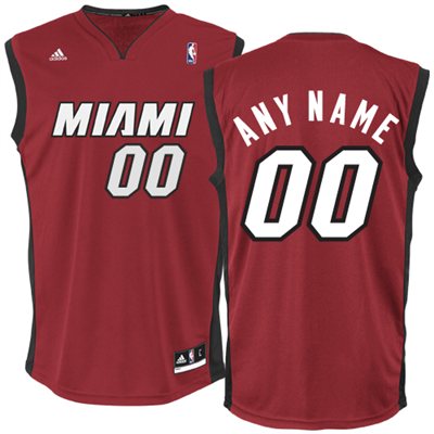 Mens's adidas Miami Heat Custom Alternate Replica Basketball Jersey - Red