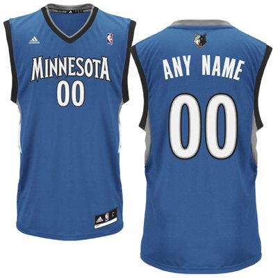 Mens's adidas Minnesota Timberwolves Custom Replica Basketball Jersey - Blue