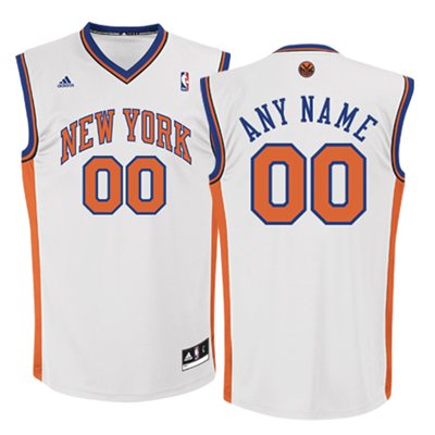 Mens's adidas New York Knicks Custom Replica Basketball Jersey - White