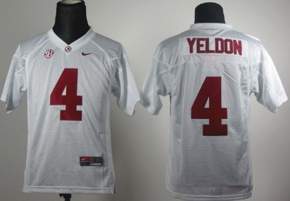Youth Alabama Crimson Tide #4 T.J Yeldon Nike White College Football Jersey