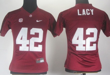 Womens NCAA Jersey Alabama Crimson Tide #42 Eddie Lacy Red 