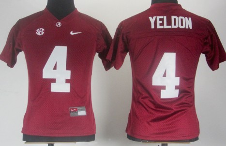 Womens NCAA Jersey Alabama Crimson Tide #4 T.J Yeldon Red 