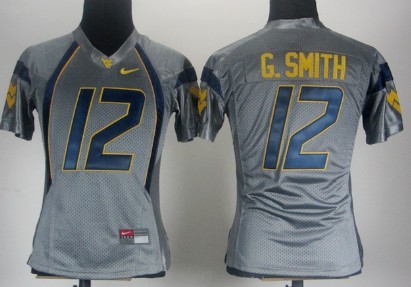 Womens NCAA Jersey West Virginia Mountaineers #12 Geno Smith Gray 