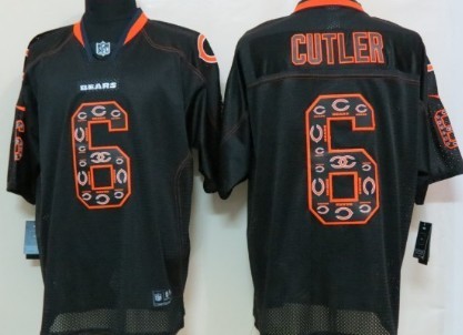 Mens Chicago Bears #6 Jay Cutler Nik Lights Out Black Ornamented Jersey 