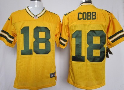 Men's Green Bay Packers #18 Randall Cobb Yellow Nik Elite Jersey