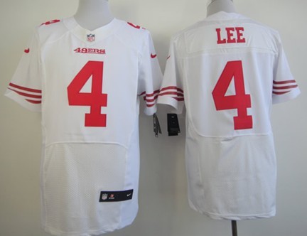 Mens San Francisco 49ers #4 Andy Lee White Nik Elite Jersey  