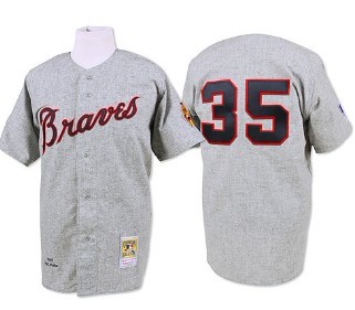 Mitchell&Ness Atlanta Braves #35 Phil Niekro 1969 Gray Wool Throwback Jersey