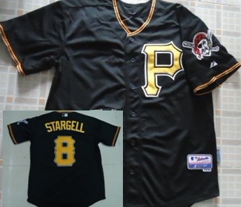 Men's Pittsburgh Pirates #8 Willie Stargell Black Cool Base Jersey
