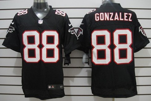 Men's Nike Elite Jersey Atlanta Falcons #88 Tony Gonzalez Black 