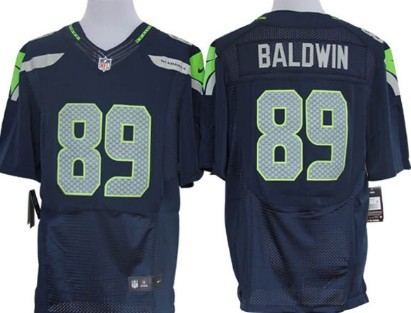 Men's Nike Elite Jersey Seattle Seahawks #89 Doug Baldwin Blue 