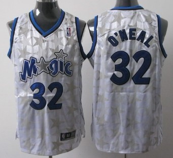 Mens Orlando Magic #32 Shaquille O'neal White Throwback Jersey