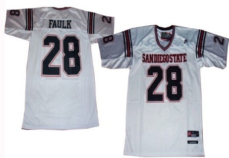 Mens San Diego State Aztecs #28 Marshall Faulk Nike White Retro College Football Jersey