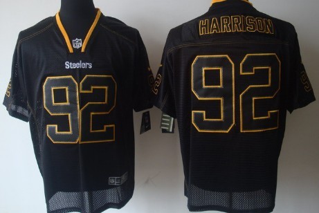 Men's Pittsburgh Steelers #92 James Harrison Lights Out Black Nik Elite Jersey