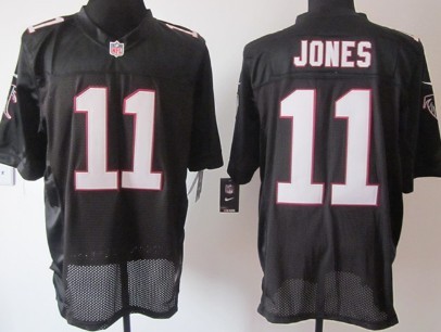 Men's Atlanta Falcons #11 Julio Jones Black Nike Elite Jersey  
