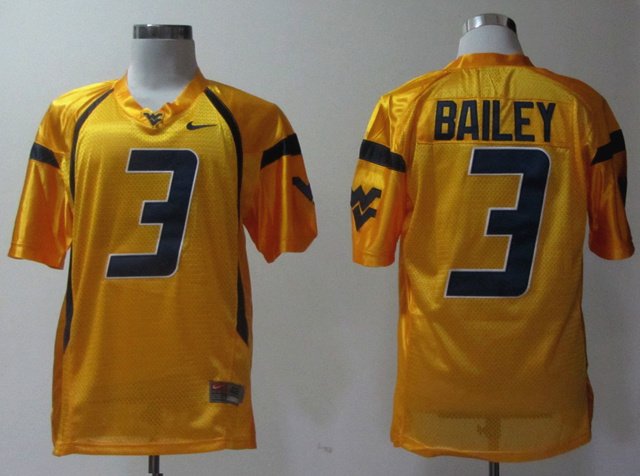 Mens Nike West Virginia Mountaineers #3 Stedman Bailey Golden College Football Jerseys