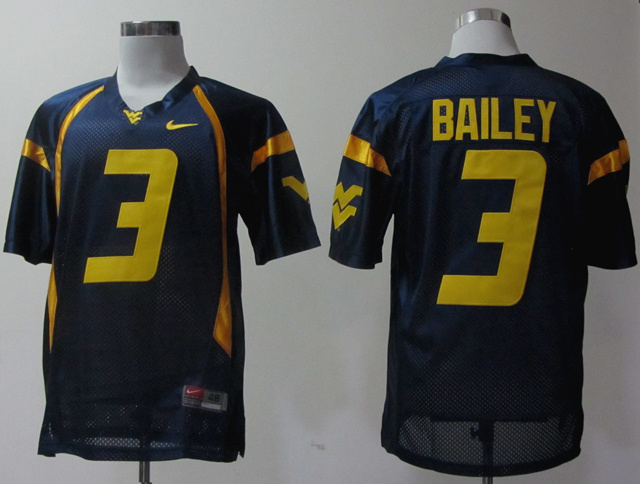Mens West Virginia Mountaineers #3 Stedman Bailey Navy Nike College Football Jersey
