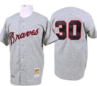 Mitchell&Ness Atlanta Braves #30 Orlando Cepeda 1969 Gray Wool Throwback Jersey