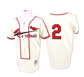 Men's St.Louis Cardinals #2 Red Schoendiens 1946 Cream Throwback Jersey