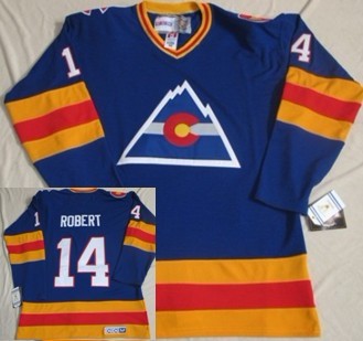 Colorado Avalanche #14 Joe Robert Blue CCM Throwback Jersey