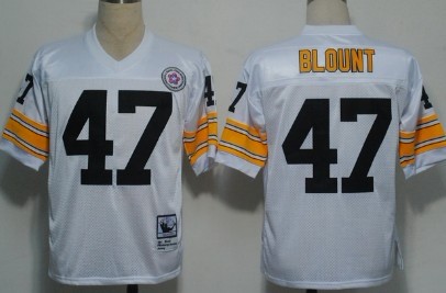 Mitchell&Ness Pittsburgh Steelers #47 Mel Blount White Throwback Jersey
