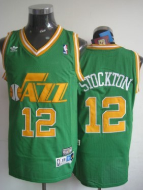 Utah Jazz #12 John Stockton Green Swingman Mitchell&Ness Jersey