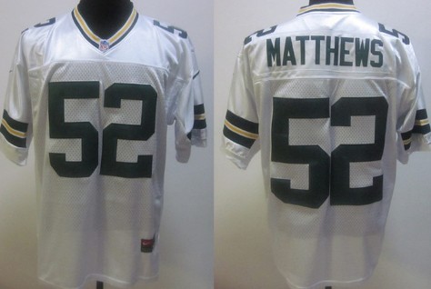 Nike NFL Jersey Green Bay Packers #52 Clay Matthews White Elite Style 